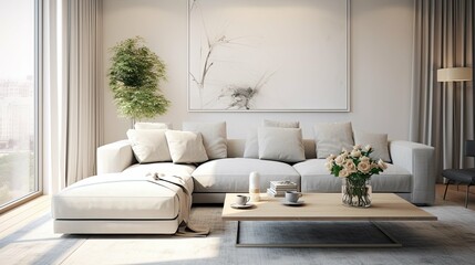 Fototapeta na wymiar minimalist apartment interior room