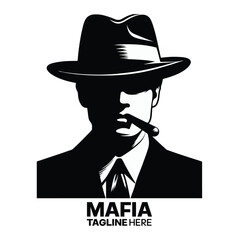 Mafia man logo template