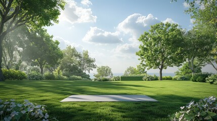 Obraz premium mindfulness yoga lawn