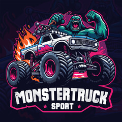 Monster truck mascot logo © Hamza