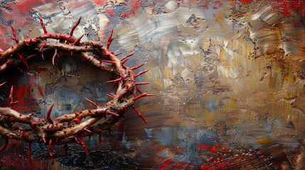 Crown of thorns. Good Friday, concept background, generative ai