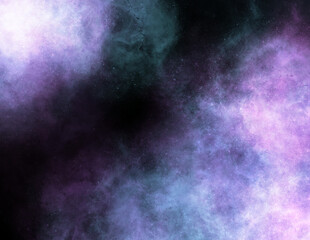 purple galaxy background on black isolated with copy space for text