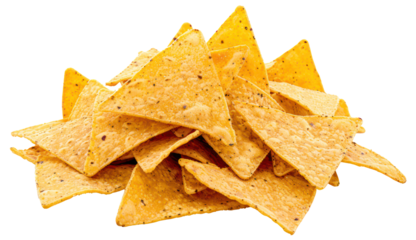 Crispy tortilla chips pile, cut out - stock png.