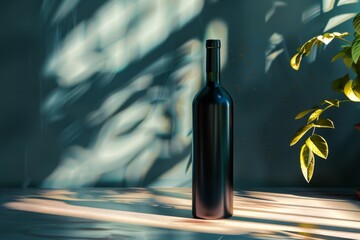 Elegant mock up of a high quality wine bottle photograph