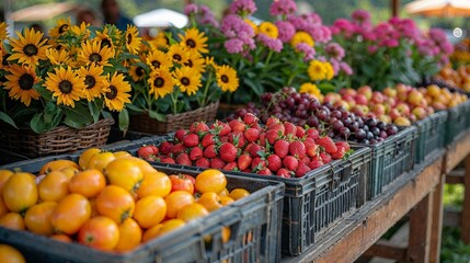 Obraz na płótnie Canvas Fruit and vegetables market