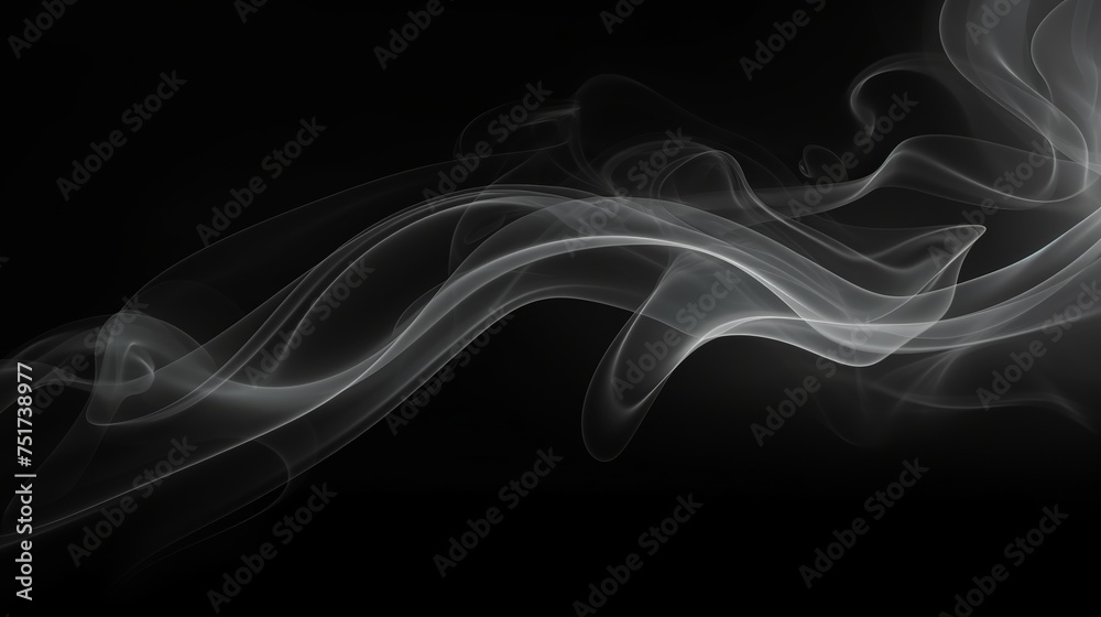 Wall mural Smoke Texture on Blank Black Background