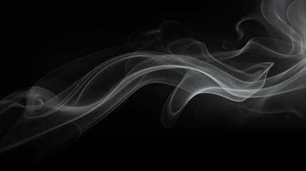 Smoke Texture on Blank Black Background