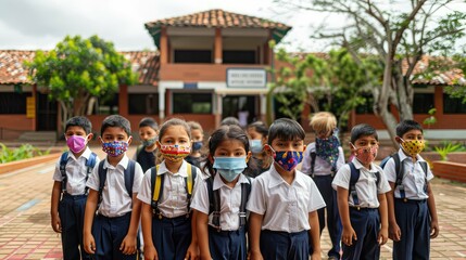 Naklejka premium protection kid mask school