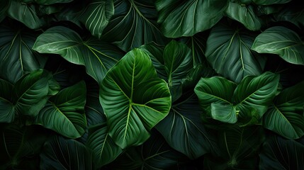 green botanical leaves background