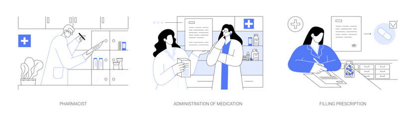 Obrazy na Plexi  Pharmacy abstract concept vector illustrations.