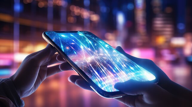 technology futuristic blurred lights