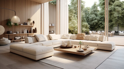 A trendy living room with customizable furniture that adds a touch of elegance to the space