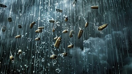 gunfire raining bullets