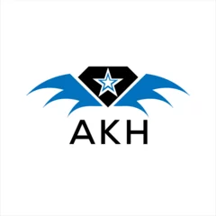 Deurstickers AKH letter logo. technology icon blue image on white background. AKH Monogram logo design for entrepreneur and business. AKH best icon.   © MDMUKTADIR