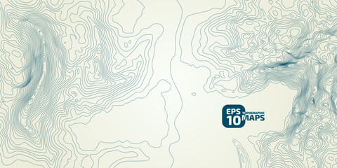 Topographic pattern texture. Black contours on white vector topography. Geographic mountain topographic. Map on land strok terrain. Elevation graphic contour height lines. Vector Illustration. © Theus
