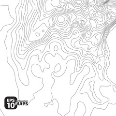 The stylized height of the topographic Black contour in lines and contours. The concept of a conditional geography scheme and the terrain path. Poster, Print. Light background. Vector illustration.