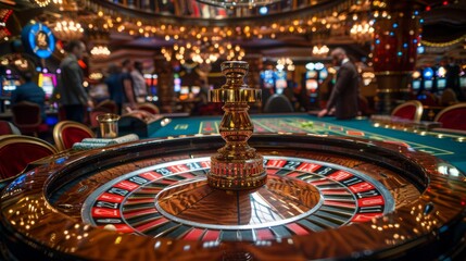 Fototapeta premium Crowded Casino Roulette Table