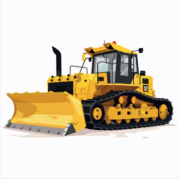 recommend clip art: Bulldozer in cartoon, doodle style. Image for t-shirt, web, mobile apps and ui. Isolated 2d vector illustration in logo, icon, sketch style, Eps 10. AI Generative