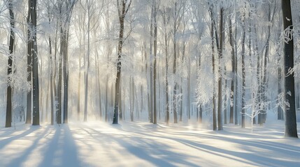Naklejka premium winter snowy woods
