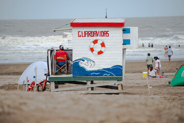 Puesto de guardavidas en la costa atlántica Argentina