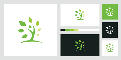Tree, people, flower, leaf , heatlhy, vector logo design