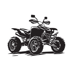 Fototapeta na wymiar Quad bike in cartoon, doodle style . Image for t-shirt, web, mobile apps and ui. Isolated 2d vector illustration in logo, icon, sketch style, Eps 10, black and white. AI Generative