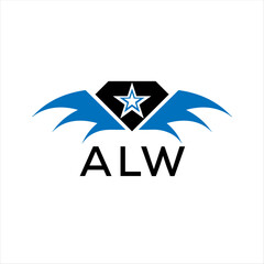 ALW letter logo. technology icon blue image on white background. ALW Monogram logo design for entrepreneur and business. ALW best icon.	

