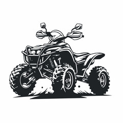 Obraz premium Quad bike in cartoon, doodle style. Image for t-shirt, web, mobile apps and ui. Isolated 2d vector illustration in logo, icon, sketch style, Eps 10. AI Generative