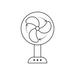 Fan icon vector .Outline web sign of ventilator