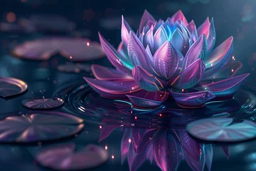 Fototapeten a purple and blue flower on water © Sveatoslav