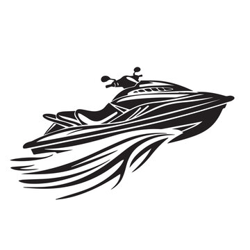 recommend clip art: Jet ski in cartoon, doodle style . Image for t-shirt, web, mobile apps and ui. Isolated 2d vector illustration in logo, icon, sketch style, Eps 10, black and white. AI Generative