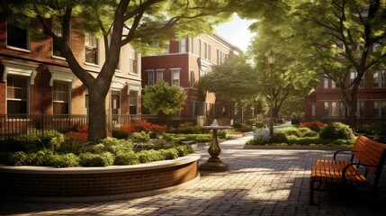 Obraz premium spacious suburban apartment building