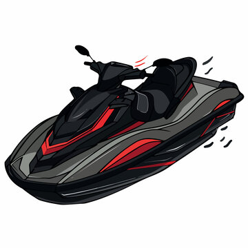 recommend clip art: Jet ski in cartoon, doodle style. Image for t-shirt, web, mobile apps and ui. Isolated 2d vector illustration in logo, icon, sketch style, Eps 10. AI Generative