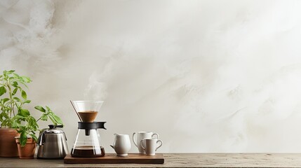 brewing coffee kitchen background - obrazy, fototapety, plakaty