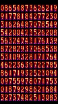 counting numbers, time and code information in vertical