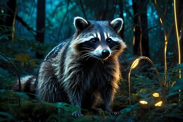 raccoon in the forest