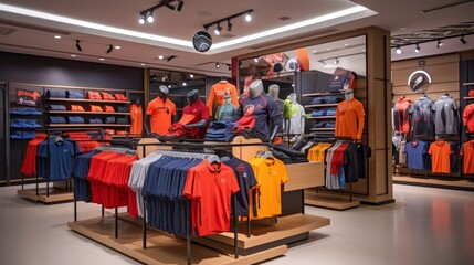 Sport clothes store in shopping mall