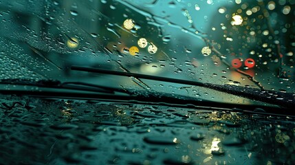 car windshield wiper rain - obrazy, fototapety, plakaty