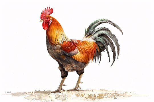 a rooster with a red crest