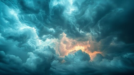 Fototapeta na wymiar Overcast Sky Filled With Numerous Clouds