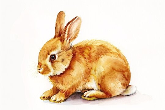 a watercolor of a rabbit