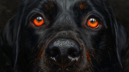 portrait of a black dog