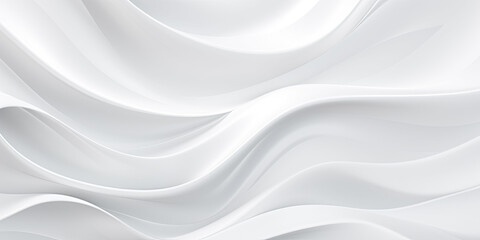Abstract 3D Background, white grey wavy waves flowing liquid paint - 751755509