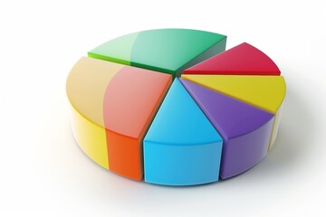 Obraz premium Pie charts icons. Set of 3D circular graphs on white background