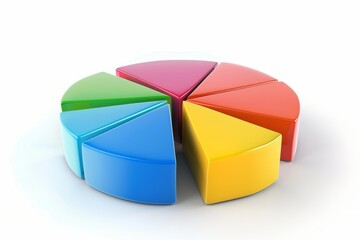 Obraz premium Pie charts icons. Set of 3D circular graphs on white background