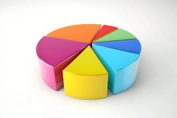 Obraz premium Pie charts icons. Set of 3D circular graphs on white background