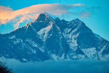Lhotse south face rises over 4 kms from the surrounding valley presenting a magnificent view from...