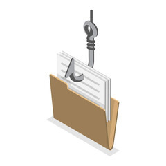 3D Isometric Flat Vector Set of Hacker Icons, Cyber Crime. Item 9