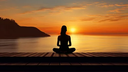 Fotobehang relaxation yoga zen background © vectorwin