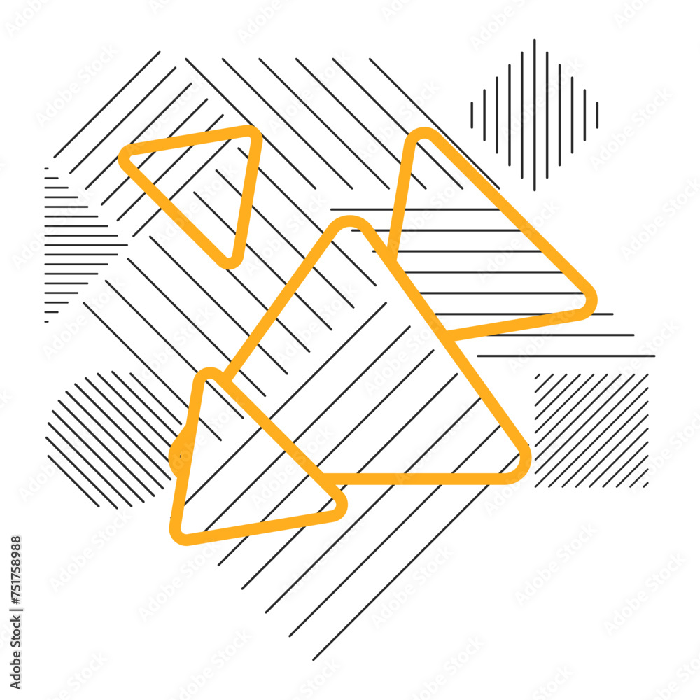 Poster abstract geometric background with a triangle in the foreground. lines intersect background vector. 